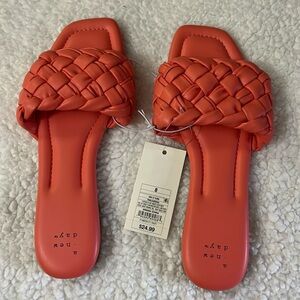 A New Day Women's Orange/Pink Slippers NEW With Tags And Box